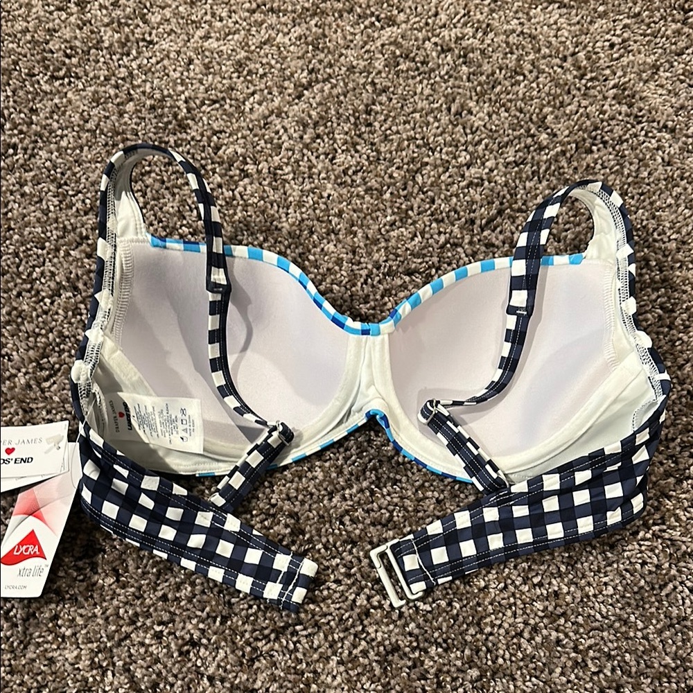 Lands’ End Draper James Gingham Bikini Top sz4 - Picture 4 of 4